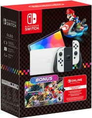 Nintendo Switch OLED Mario Kart Bundle + 12 Months Nintendo Online Open Box