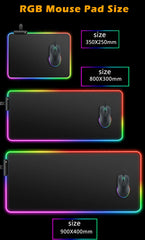 Mouse Pad RGB Rubber PC P-Pokemon P-Pikachu Computer Gaming Accessories Desk Mat LED Edge