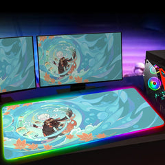 RGB Genshin Impact Game Pad Desk Mat LED