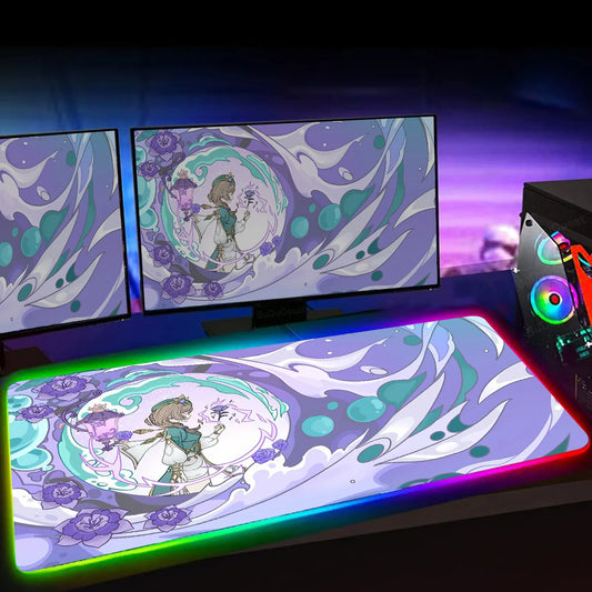 RGB Genshin Impact Game Pad Desk Mat LED