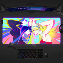 RGB Sexy Anime Girl Waifu Cute Desk Mouse Pad Kawaii Gaming LED Desk Mat