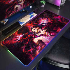RGB Mouse Mat Demon Slayer Anime Mousepad Gaming LED