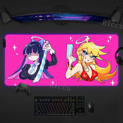 RGB Sexy Anime Girl Waifu Cute Desk Mouse Pad Kawaii Gaming LED Desk Mat