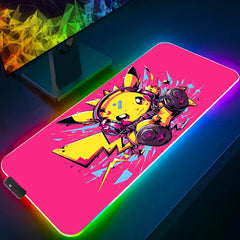 Mouse Pad RGB Rubber PC P-Pokemon P-Pikachu Computer Gaming Accessories Desk Mat LED Edge