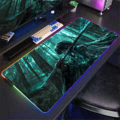 RGB Mouse Mat Demon Slayer Anime Mousepad Gaming LED