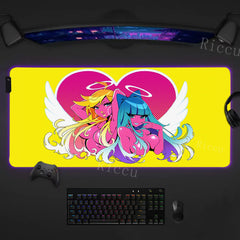 RGB Sexy Anime Girl Waifu Cute Desk Mouse Pad Kawaii Gaming LED Desk Mat