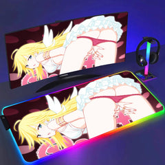 RGB Sexy Anime Girl Waifu Cute Desk Mouse Pad Kawaii Gaming LED Desk Mat