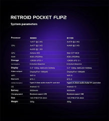 Retroid Pocket Flip 2 Retro Handheld Video Game Console 5.5''AMOLED Touch Screen PSP PS2 Android13