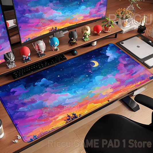 Japan Colorful night sky Mouse pad Desk Mat