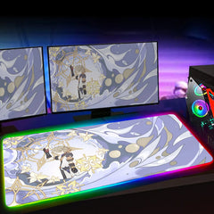 RGB Genshin Impact Game Pad Desk Mat LED