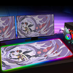 RGB Genshin Impact Game Pad Desk Mat LED