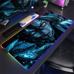 RGB Mouse Mat Demon Slayer Anime Mousepad Gaming LED