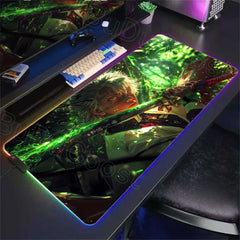 RGB Mouse Mat Demon Slayer Anime Mousepad Gaming LED