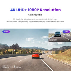 Front and Rear 4K Ultra HD Resolution Dash Camera
