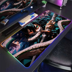 RGB Mouse Mat Demon Slayer Anime Mousepad Gaming LED