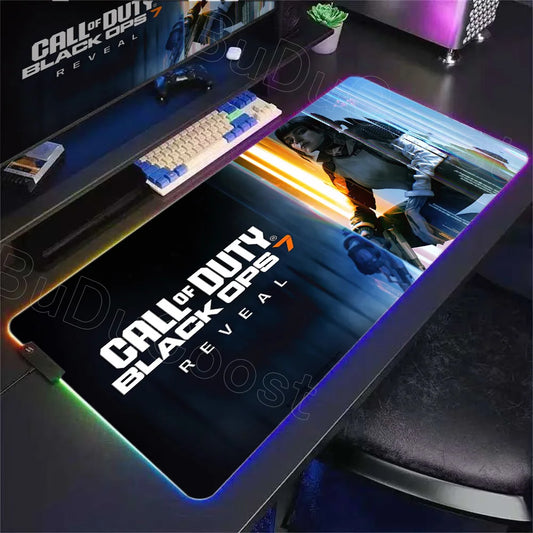 Call of D-Duty Black Ops 6 Black Ops 7 RGB LED Light Non-Slip E-sports Desk Mat