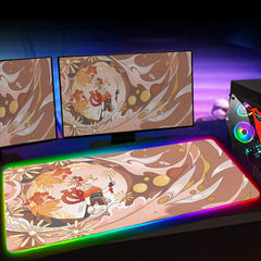 RGB Genshin Impact Game Pad Desk Mat LED