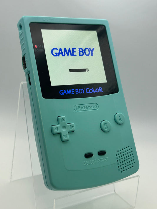 Game Boy Color Sky Blue + Q5 IPS Screen + Li iON Batteries + Type C Charger