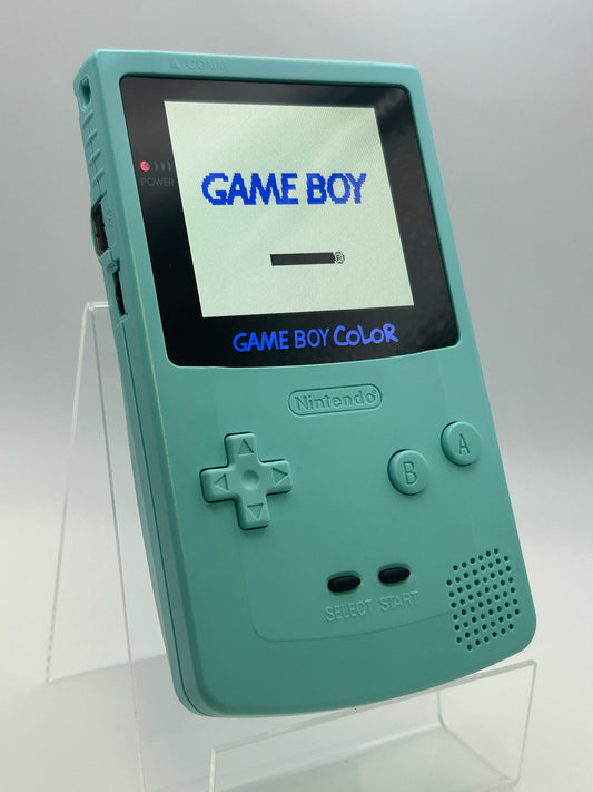 Game Boy Color Sky Blue + Q5 IPS Screen + Li iON Batteries + Type C Charger