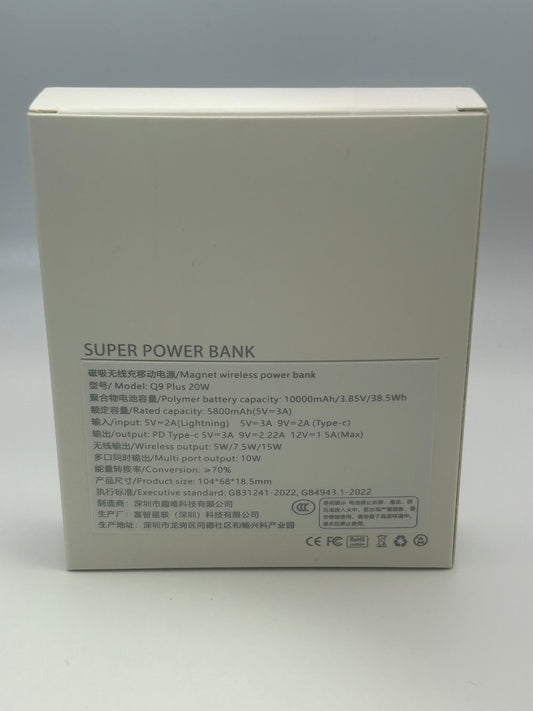 Wireless Magnet Power Bank Q9 20w Plus 10000mah