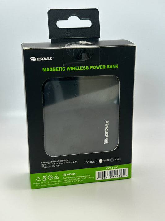 Esoulk Magnetic Wireless Power Bank (5000 mAh / 5W) (BLACK)