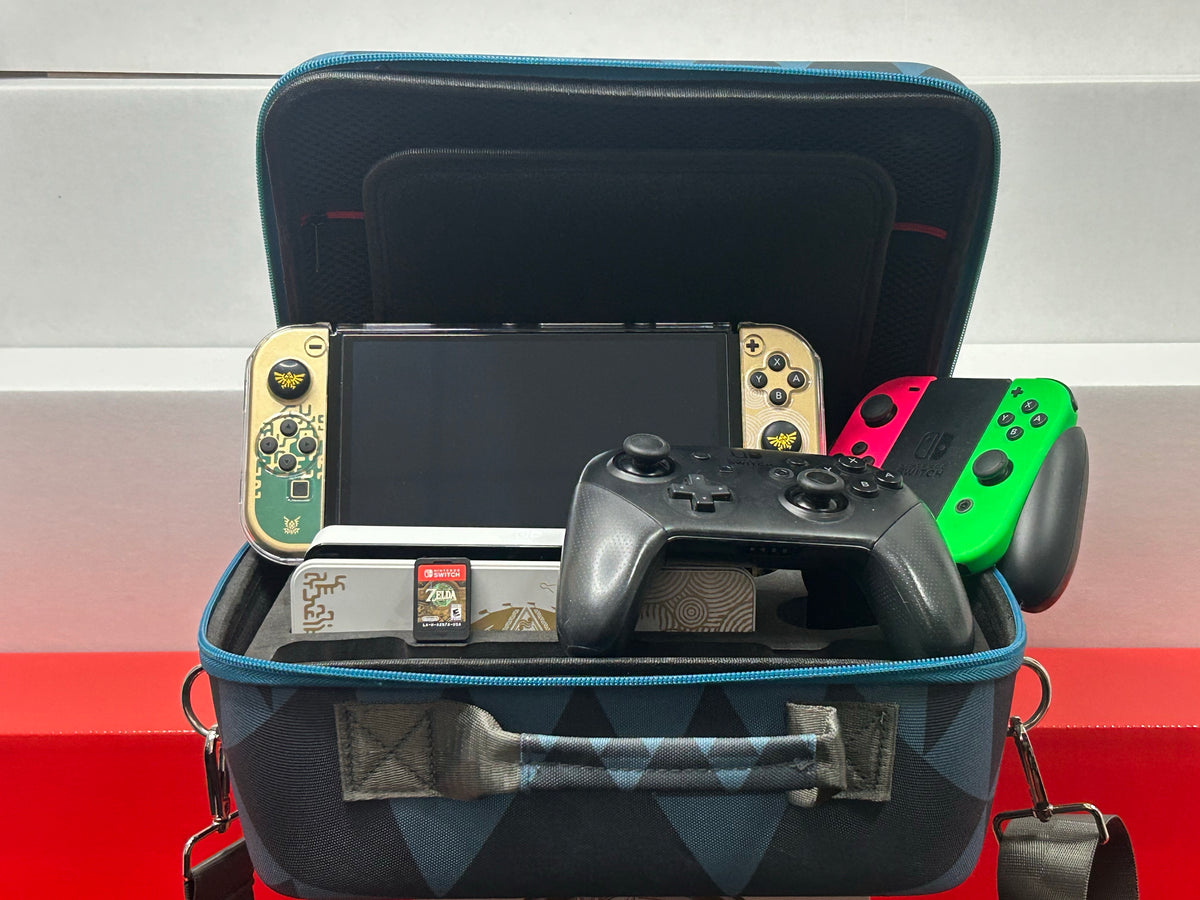 Nintendo Switch OLED Zelda Edition Super Bundle with Game Included and extra Pro Controller and Carry Case