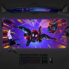 Spider Man Mouse Pad Anime RGB LED Desk Mat