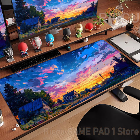 Japan Colorful night sky Mouse pad Desk Mat