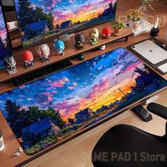 Japan Colorful night sky Mouse pad Desk Mat