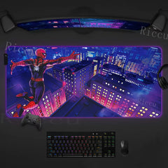 Spider Man Mouse Pad Anime RGB LED Desk Mat