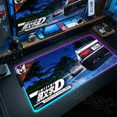 E-Sports Initial D AE86 Mousepad RGB Gamer Desk Mat