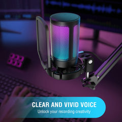 USB Microphone for Gaming Streaming with Pop Filter