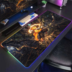 RGB Mouse Mat Demon Slayer Anime Mousepad Gaming  LED