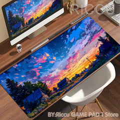 Japan Colorful night sky Mouse pad Desk Mat