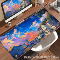 Japan Colorful night sky Mouse pad Desk Mat