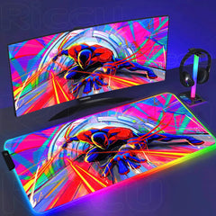 Spider Man Mouse Pad Anime RGB LED Desk Mat