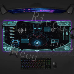 Iron Man RGB Mouse Pad Gaming LED Desk Mat