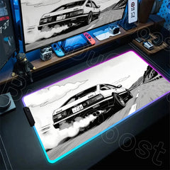E-Sports Initial D AE86 Mousepad RGB Gamer Desk Mat