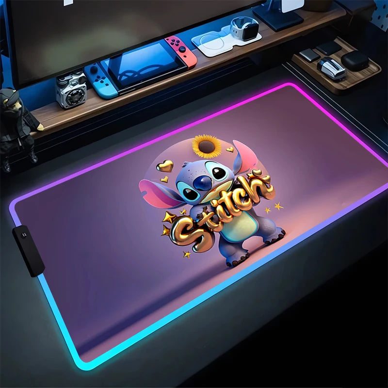 RGB Stitch Luminous Mouse Pad PC Kawaii Anime