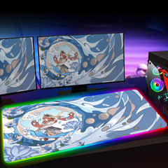 RGB Genshin Impact Game Pad Desk Mat LED