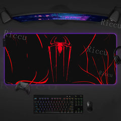 Spider Man Mouse Pad Anime RGB LED Desk Mat