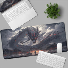 Dragon and Swordsman Gaming Desk Mat