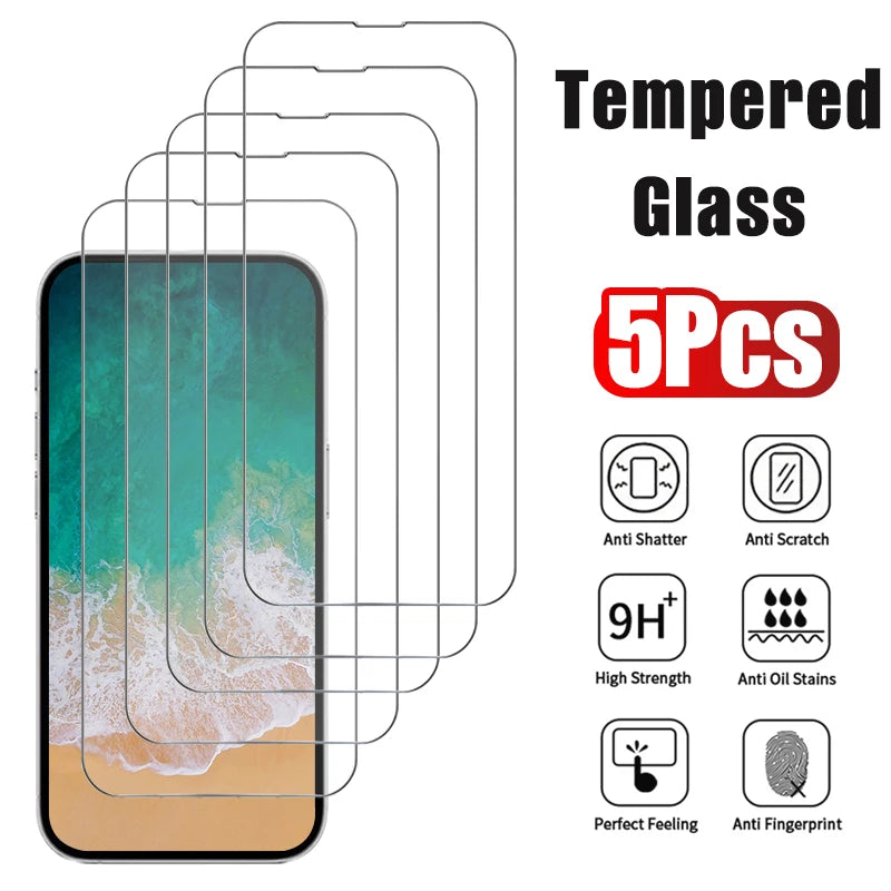 5pcs Tempered Glass for iPhone