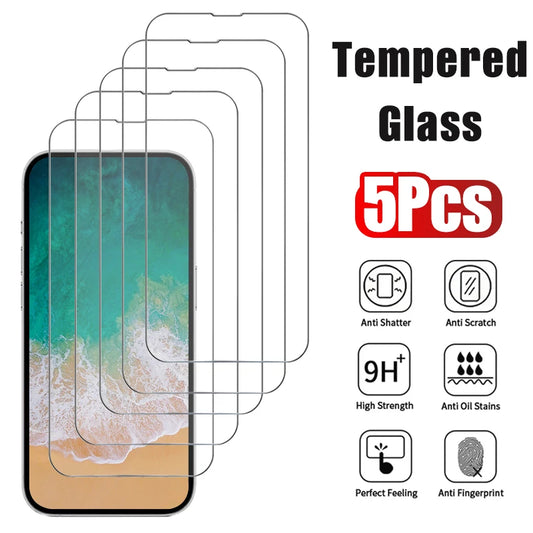 5pcs Tempered Glass for iPhone