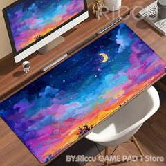 Japan Colorful night sky Mouse pad Desk Mat