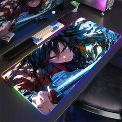 RGB Mouse Mat Demon Slayer Anime Mousepad Gaming  LED