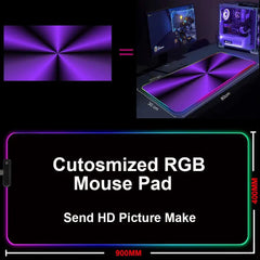 Mouse Pad RGB Rubber PC P-Pokemon P-Pikachu Computer Gaming Accessories Desk Mat LED Edge