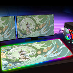 RGB Genshin Impact Game Pad Desk Mat LED