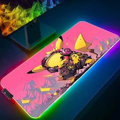 Mouse Pad RGB Rubber PC P-Pokemon P-Pikachu Computer Gaming Accessories Desk Mat LED Edge
