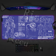 Iron Man RGB Mouse Pad Gaming LED Desk Mat